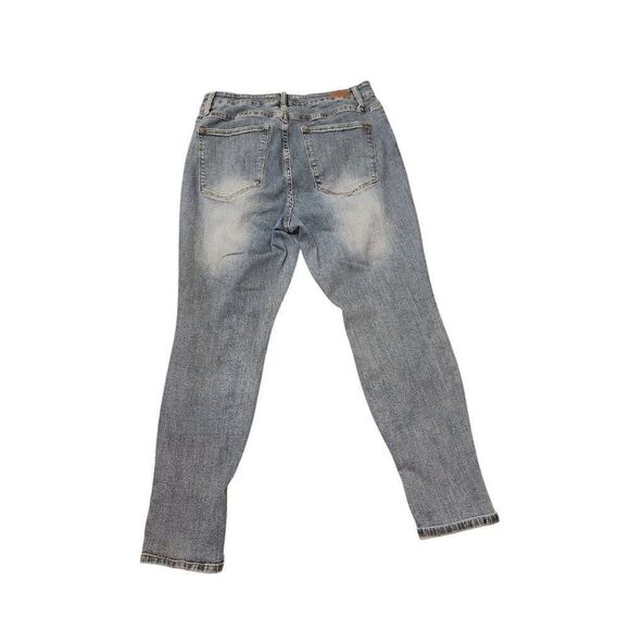 Judy Blue Boyfriend Fit Skinny Distressed Denim Jeans Womens Size 14W Blue - Picture 3 of 9